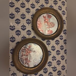 Unique Vintage Gold and Red Wall Decor Set